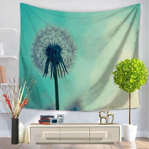 Home Decorative Wall Hanging Carpet Tapestry 130x150cm Rectangle Bedspread Natural Scenic Tree Flower Dandelion Pattern GT1037