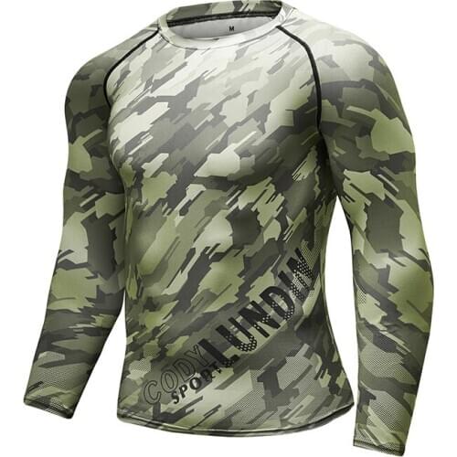 Full 3D Digital Printing Compression O-Neck Long Sleeve T-Shirt