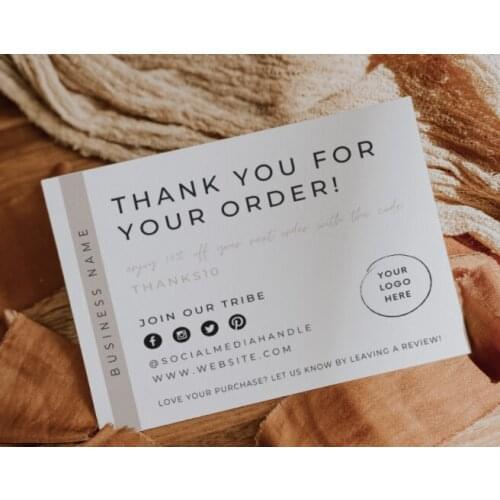 EDITABLE Business Thank You Card Printable Thanks For Your Purchase Card Small Business Package Insert Card