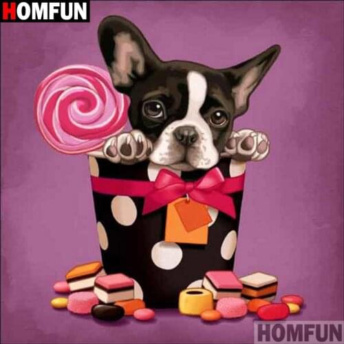 Homfun Full Square/Round Drill 5D DIY Diamond Painting "Cartoon dog" 3D Embroidery Cross Stitch Home Decor Gift A12790