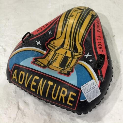 Winter Sports Triangle Rocket Pattern Inflatable Lightweight Sled Snow Tube Ring