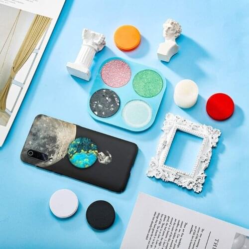 DIY Circle Phone Holder Silicone Mold Round Resin Mold Phone Grip Epoxy Resin Casting Mold Phone Socket Resin Molds Tool