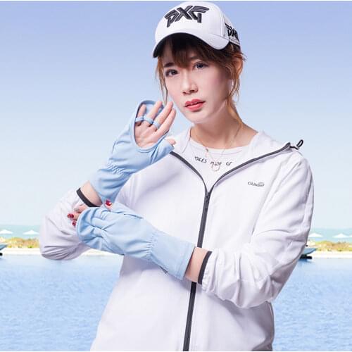 OhSunny Summer Breathable Sun Protection Half Finger Gloves Hand Protector Palm Hollow Out Touchscreen Driving Cycling