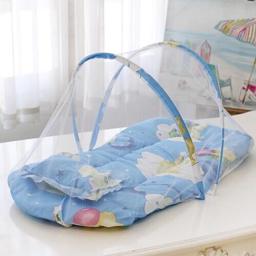 Summer Breathable Baby Netting Foldable Portable Lace Cotton material Net Yarn Newborn Moving Bed Super Lightweight Crib Infant