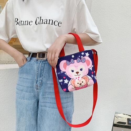 Cute cartoon print small bag for women 2021 new fashion hand-held small square bag small fresh children shoulder bag