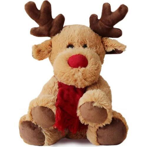 Cute Scarf Reindeer Plush Stuffed Soft Doll Kids Toy Home Sofa Decor Xmas Gift Kids Educational Toys Christmas Ornaments