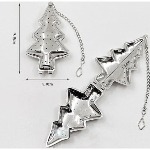 Reusable Tea Herbal Strainer Filter Tea Bag Stainless Steel Cooking Spices Infuser Seasoning Ball Teapot Christmas Tree Shape