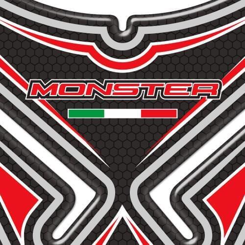 For Ducati Monster 696 797 821 Stealth 1200 S Motorcycle Stickers 3D Side Panel Tank Pad Fuel Protector Fairing Emblem 2019