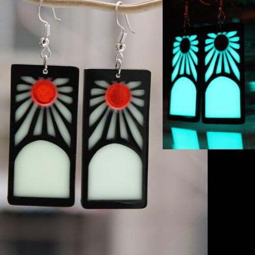 Earrings Demon Slayer Kimetsu no Yaiba Acrylic Drop GLOW in the DARK eardrop Earrings Clip Stud Earrings Cosplay Props