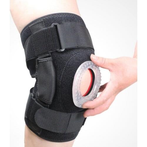 Hinged Decompression Knee Brace Adjustable Open Patella Knee Wrap Support Pads Protector for Knee Pain Swollen Meniscus Tear