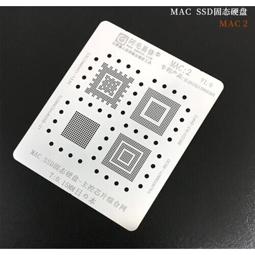 Amaoe For Macbook SSD BGA Stencil Reballing IC Chip Tin Plant Net Solder Heating Template Amaoe MAC:2 0.15mm Thickness