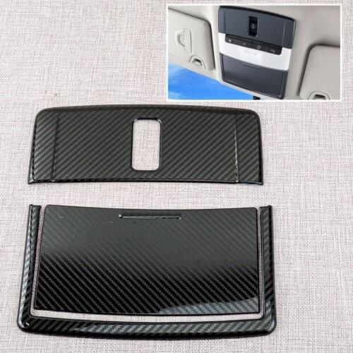 1 Set Car Carbon Fiber Style Interior Front Reading Light Lamp Cover Trim Stainless Steel Fit for Nissan Altima 2020 2019