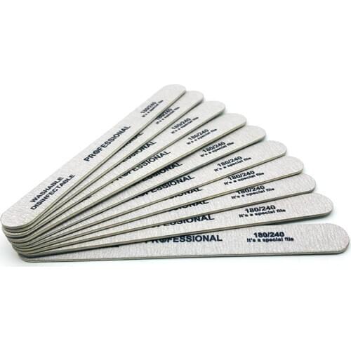 10Pcs 180/240 Nail File Wood Stick Wooden Sanding Buffer Block Nagelvijl Professional Nail Files For Manicure Glitter Polisher