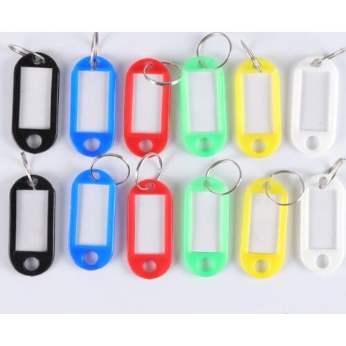100pcs Creative Luggage bag Accessories Classification Card Plastic Travel Luggage Label ID Tags with Split Keyring Dropshipping