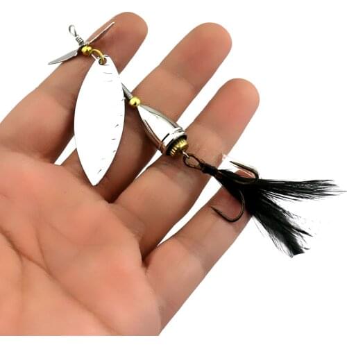 11g 9cm Spinner Fishing Lures Wobblers CrankBaits Jig Shone Metal Sequin Trout Spoon With Feather Hooks for Carp Fishing Pesca