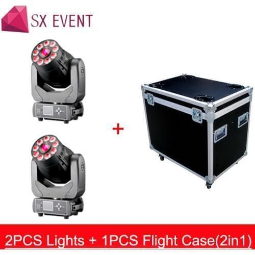 2pcs/lot with flightcase packed +90w spot led moving head light+ 9x18w rgbwa uv wash moving head 90W LED DJ Spot Light Gobos