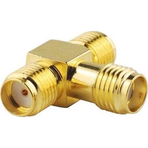 2pcs SMA-KKK RF Coaxial Connector SMA Female To Female Jack 3 Way Antenna Converter
