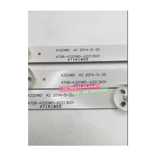 3pcs x 32 inch LED TV Backlight Strips 4708-K320WD-A2213K01 for 32'' TCL LE32D59 & for 32PFL3045 8-LEDs 618mm new