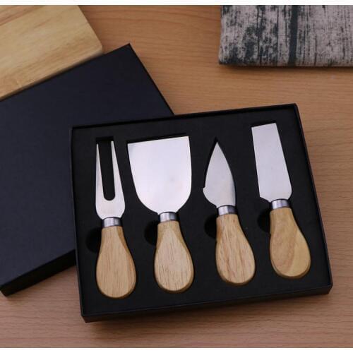 30sets) Wooden Handle Cheese Tools Set Cheese Knife Cutter Cooking Tools In Black Box SN1635