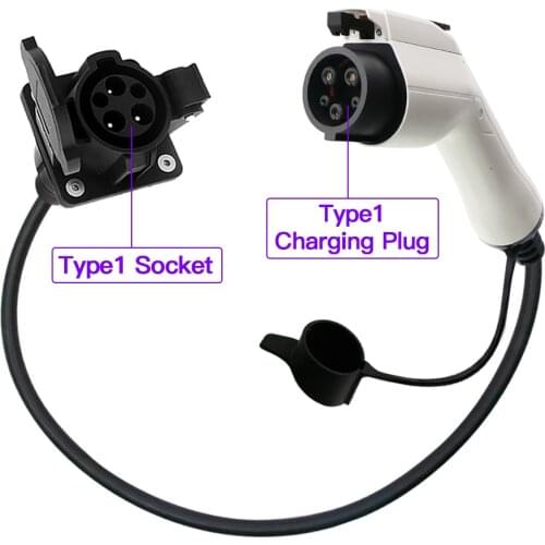 32A EV Adapter SAE J1772 Type 1 EV Plug to Type 1 EV Socket Customized Type 1 to Type 1 Adapter 1m Extension Cable