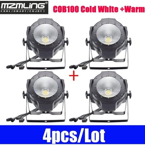 4pcs/Lot DMX512 COB100 Cold White +Warm White Light Led Par Light LED DJ /Bar /Party /Show /Stage Light LED Stage Machine