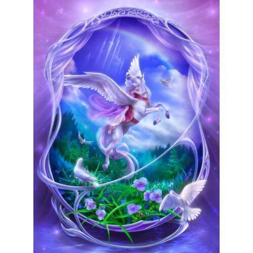 500 pieces The wooden puzzle Pegasus girl jigsaw puzzle white card adult childrens educational toys