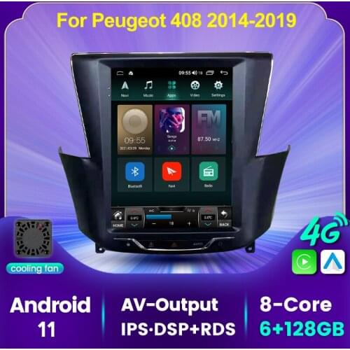 HD DSP Androd 11 Car DVD GPS Navigation 4G LTE For Peugeot 408 2014-2019 Car Multimedia Radio Viedo Player 5GHz WIFI BT Carplay