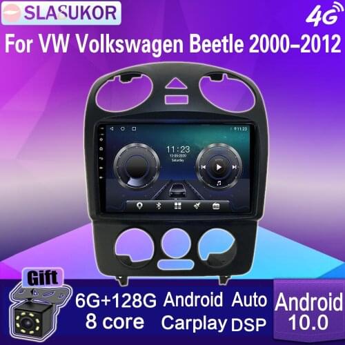 9" For VW Volkswagen Beetle 2000-2012 Android 10 Car radio Stereo Receiver Multimedia Video Player Navigation GPS 8Core 6+128G