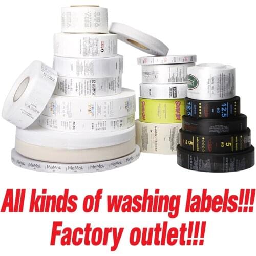 Free shipping Garment care Label Custom Logo Printed Satin Ribbon Clothing Wash Care Instruction Contents Labels Clothes
