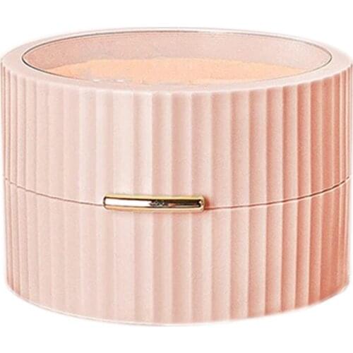 Travel Jewelry Organizer, Small Portable Jewelry Box Mini Jewelry Case, 2 Layers Jewelry Display Storage Holder(Pink)