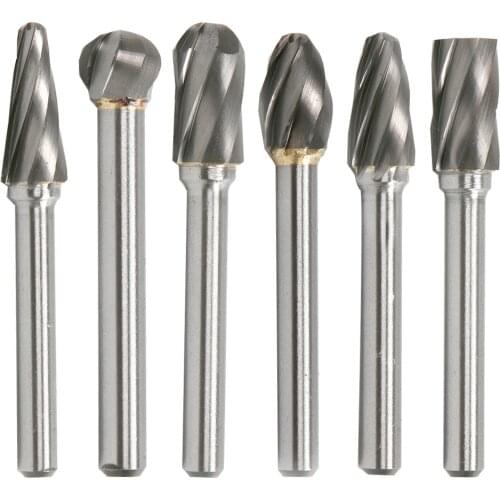 6mm Shank Tungsten Carbide Rotary Burr Cutter File Single Cut CNC Engraving Bit