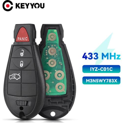 KEYYOU 2/3/4/5/6/7 Buttons Smart Remote Key Fob M3N5WY783X IYZ-C01C 433Mhz Car Key For Chrysler Jeep Grand Cherokee 2008 - 2013