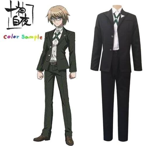 Danganronpa Byakuya Togami Cosplay Costume Brown Short Wig Dangan Ronpa Men Uniform Jacket Shirt Pants Halloween Outfit Women