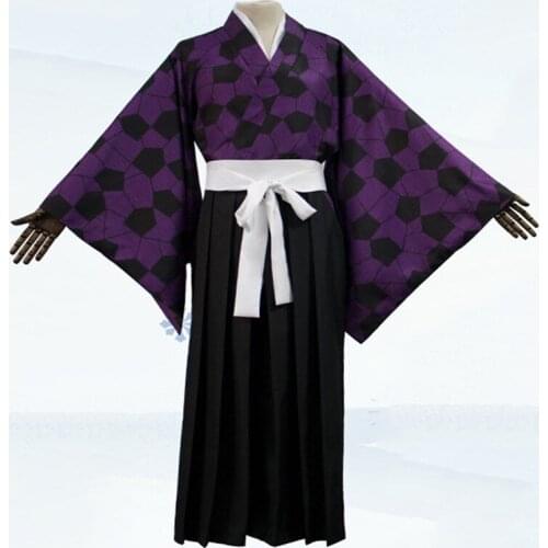 Cosplay Anime Demon Slayer Blade Winding One Sword Demon Black Death Mou Cosplay Costume Mens Suit Kimono Cloak Suit Costume