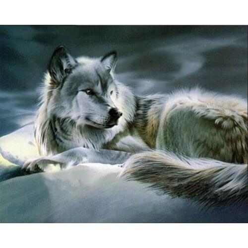 Square Diamond Painting Cross Stitch Crystal Technology Mosaic Embroidery Wolf Diamond Mosaic Pictures Needlework Art Crafts