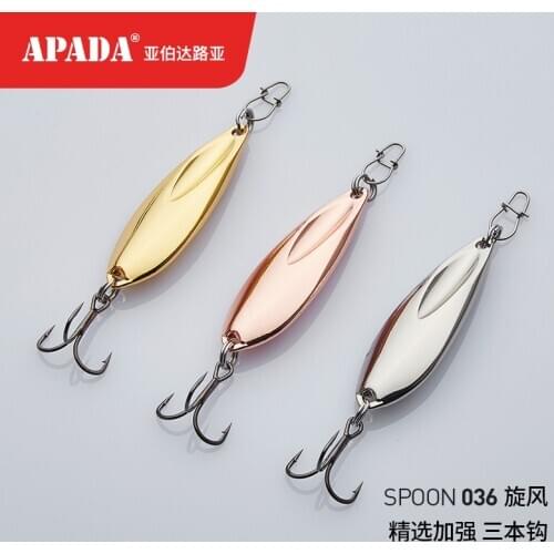 APADA Spoon 036 Kamaitachi Treble Hook 5g-10g-15g 35-44-48mm Feather Metal Spoon Multicolor Fishing Lures