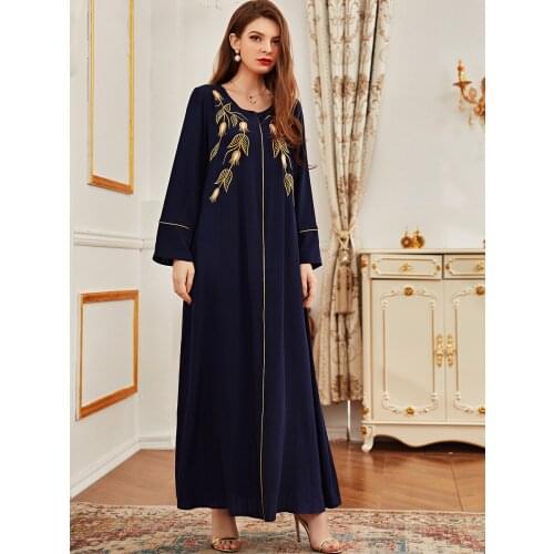 Muslim Casual Long Dress Fashion Family Clothes Mom and Big Girls Full Sleeve Dresses Yellow Plaid Patchwork Embroidery Vestidos