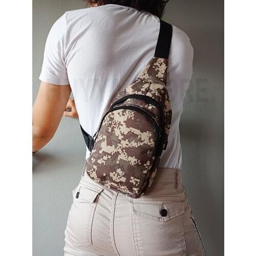 Mens Shoulder Chest Back Waist Crossbody Nylon Bags Soldier Pattern 2021 Trend Daily Use Water Resistant Outdoor Sports
