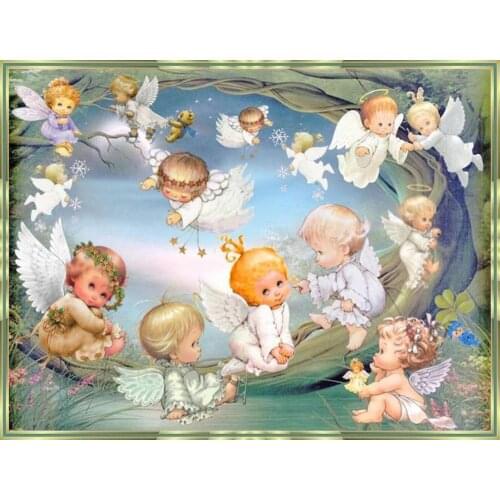 5d Diamond Painting Angel Baby Diamond Embroidery Kit Cartoon Beadwork Diamond Mosaic Picture Rhinestone Decoration Home