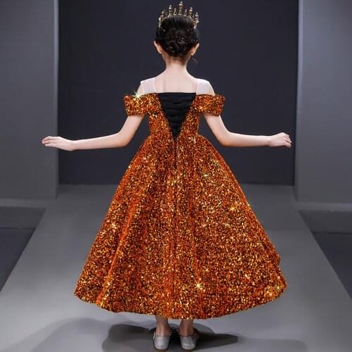 Girlss Princess Dresses Ball Gown Birthday Party Evening Dress Wedding Host Catwalk Show Tailing Fantasy Starry Sky [SW-2081]