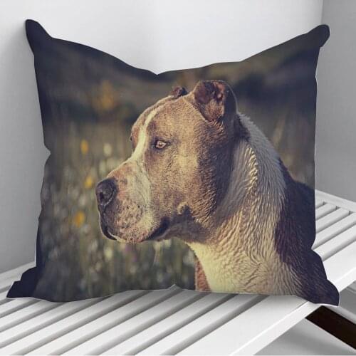 American Pit Bull Terrier Throw Pillows Cushion Cover On Sofa Home Decor 45*45cm 40*40cm Gift Pillowcase Cojines Dropshipping