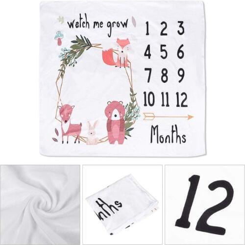 Baby Milestone Blanket Baby Photography Props Blanket Newborn 12 Monthly Photo Props Background Blanket P31B