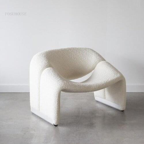 Retro Designer Club Arc Single Sofa Nordic Home Furniture Hotel Lounge Chair Simple Homestay Office Clothing Store Leisure Sofas
