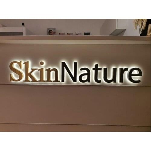 Custom led stainless steel back lit letters shop advertising sign board