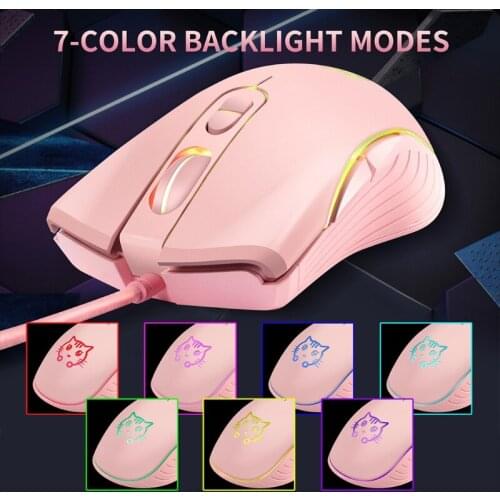 R2LB 2400DPI Mice Wired Computer Mouse Seven-color LED Backlit Backlight for Office Home Gamer Compatible with Laptop Desktop