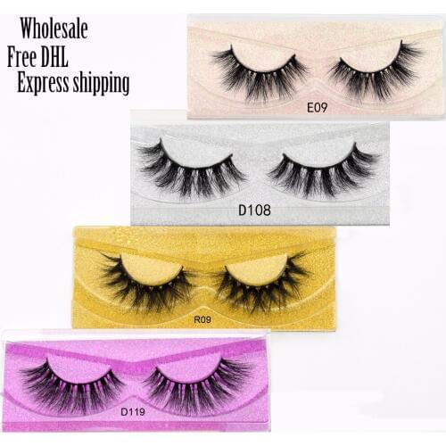 Wholesale Free DHL 50 pairs Eyelashes 3D Mink Lashes Handmade Long False Eyelashes Beauty Makeup Full Strip Lashes Cilios