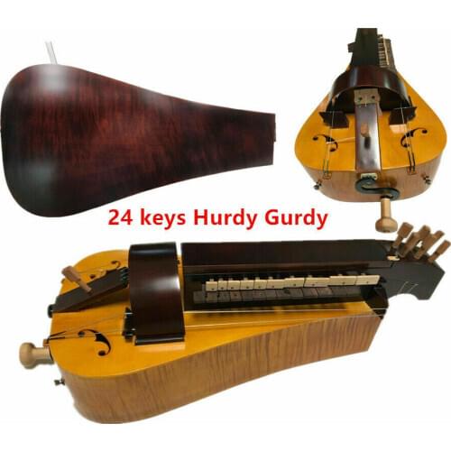 Hand Made 6 strings 24 keys Hurdy Gurdy,Pretty Maple wood #2