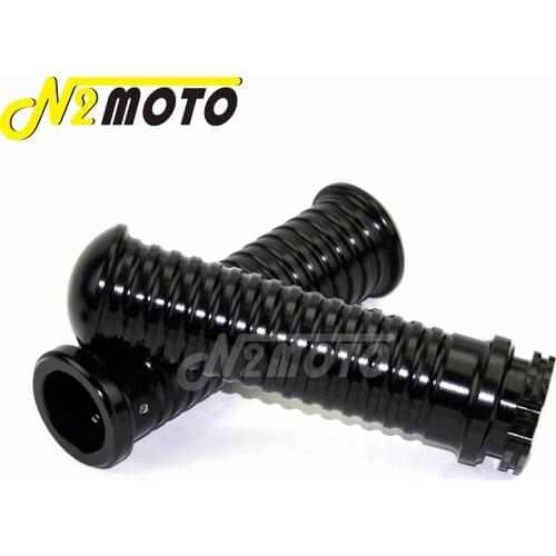 25MM Handlebar Grip Black CNC Aluminum Rough Craft for Harley Davidson Ribbed Bar Grip 1"
