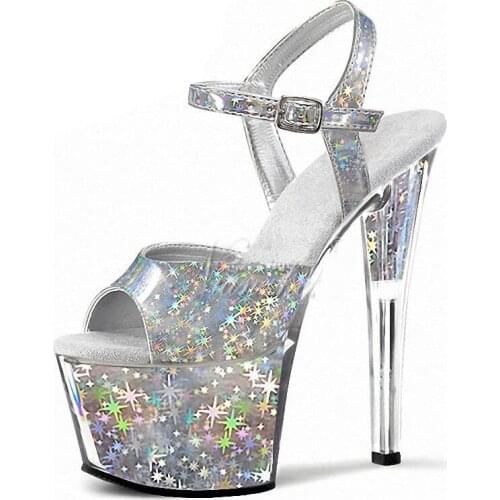 Girls High Platform 15cm Sandals Stripper Heels Open Toe Pole Dance Shoes Women Sexy Pole Dance Party Gothic Models Sexy Shoes