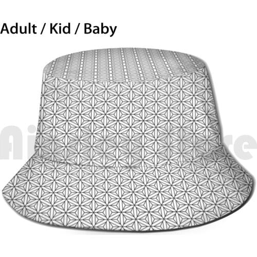 Geometrix 2.0 Sun Hat Foldable UV Protection Glitter Disco Rainbow Sparkle Fun Dance Party Tripy Stoner Black White